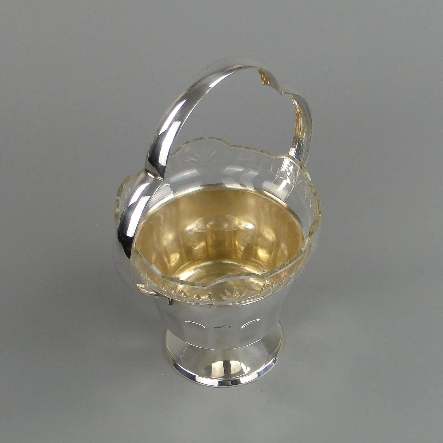 Basket Art Deco, silver, brass, Sandrik, Austro-Hungarian Empire, 1920s - 12803