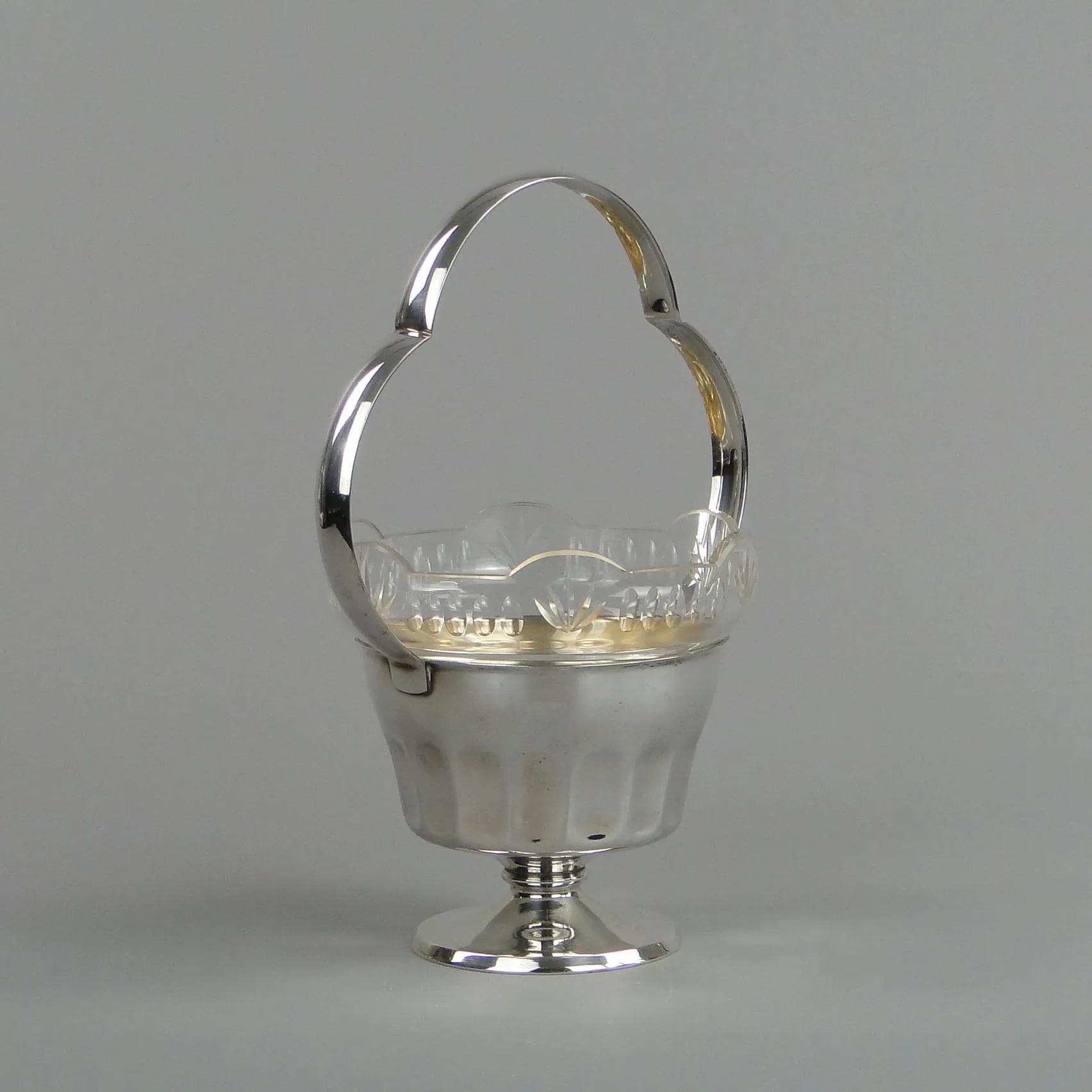 Basket Art Deco, silver, brass, Sandrik, Austro-Hungarian Empire, 1920s - 12802