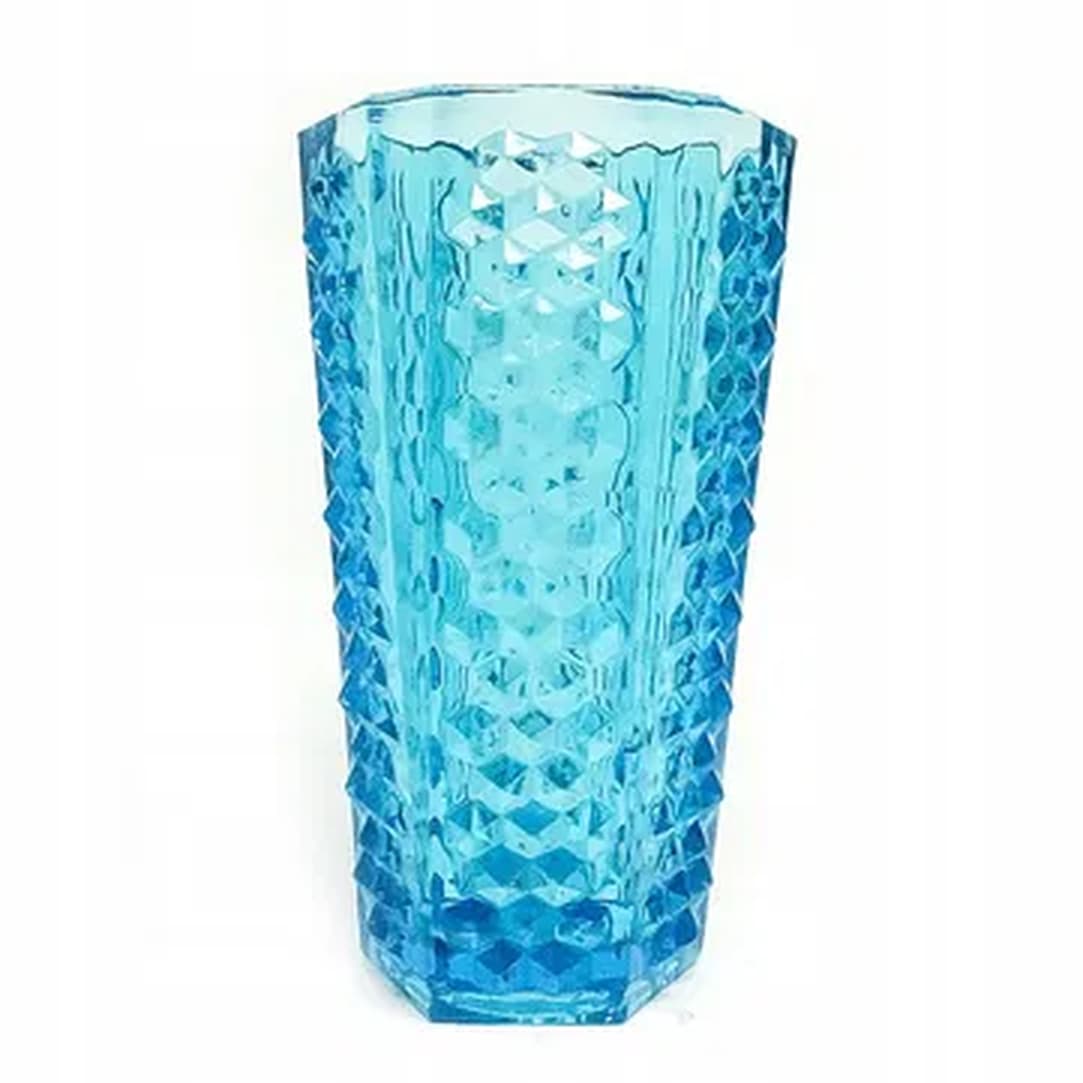 Wazon Ćwieki, modernizm, szkło niebieskie, Ząbkowice, Polska, lata 70. - 183868