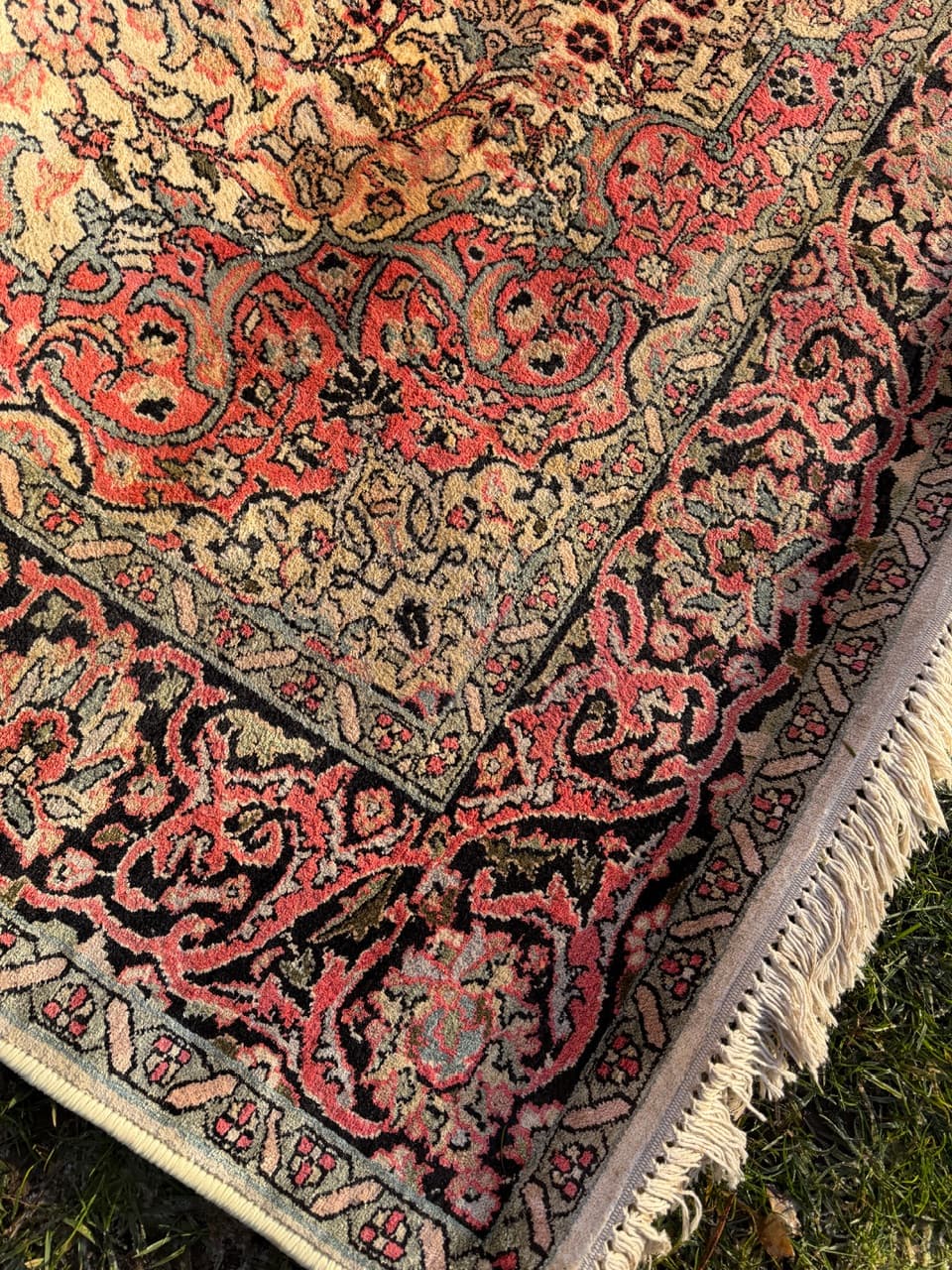 Dywan Ghom/Qom 285x185 cm, beżowy jedwab, Indie, lata 90. - 183897