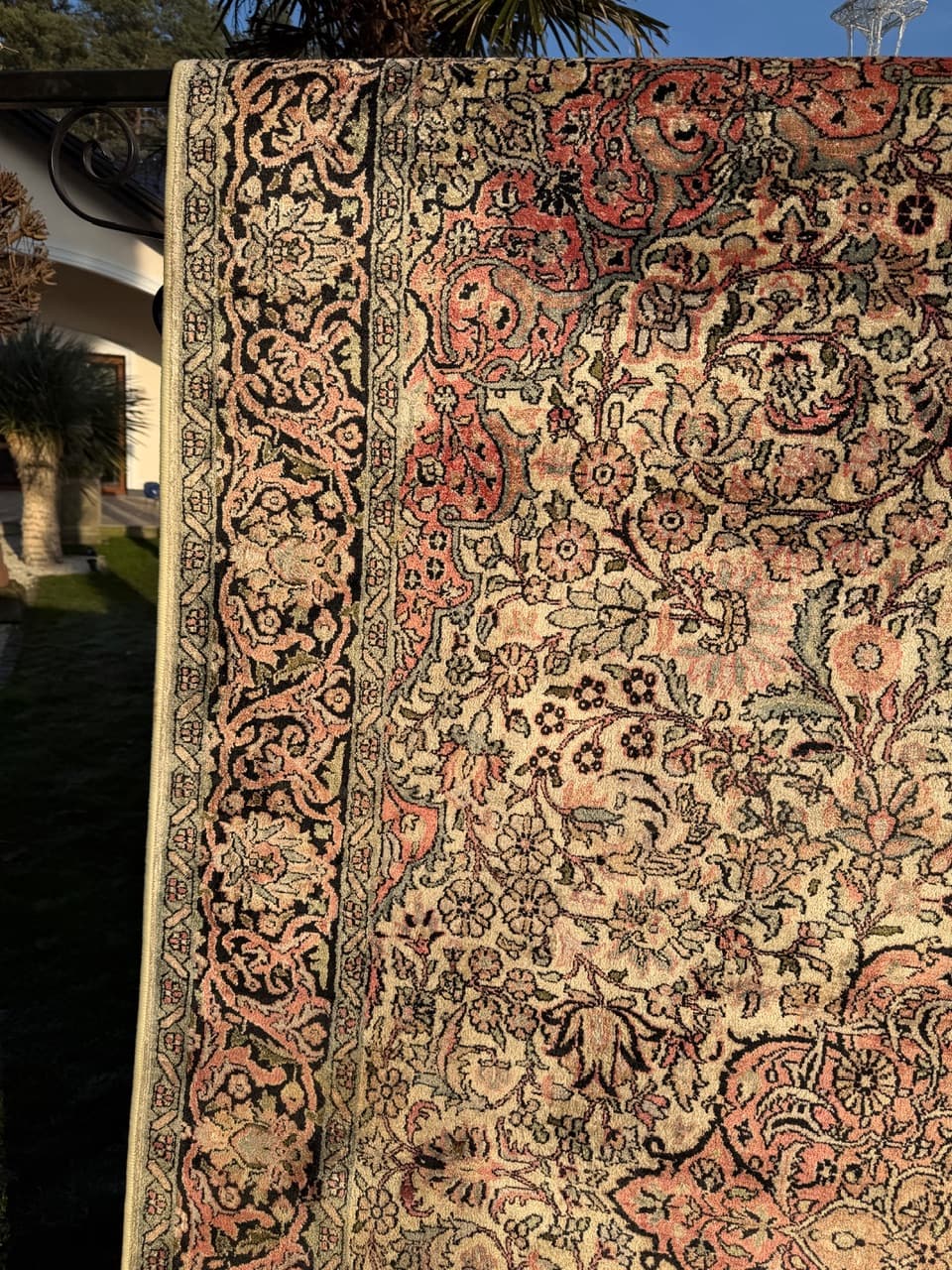 Dywan Ghom/Qom 285x185 cm, beżowy jedwab, Indie, lata 90. - 183886