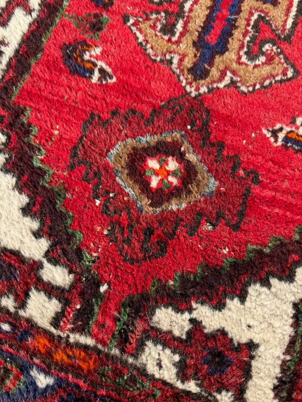 Dywan Hamadan 190x104 cm, czerwony, wełna, Iran, lata 50. - 183958