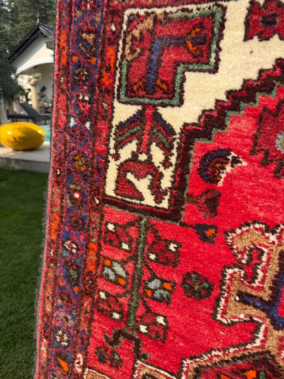 Dywan Hamadan 190x104 cm, czerwony, wełna, Iran, lata 50. - 183948