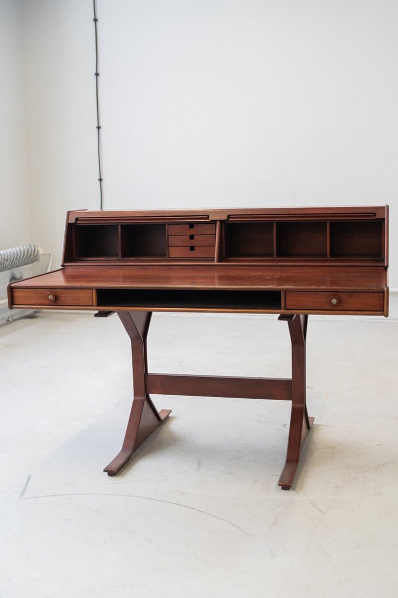 Model 530 writing desk, brown, walnut wood - 184728