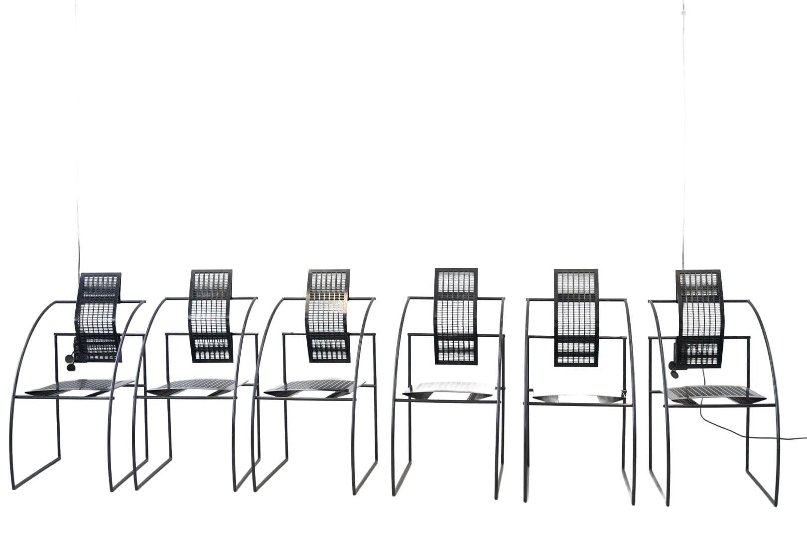 Zestaw dziewięciu krzeseł klubowych Quinta, proj. M. Botta, Alias, 1985