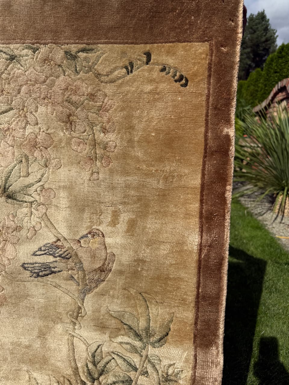 Dywan Pekin, 135x60 cm, jedwab beżowy, Chiny - 183969