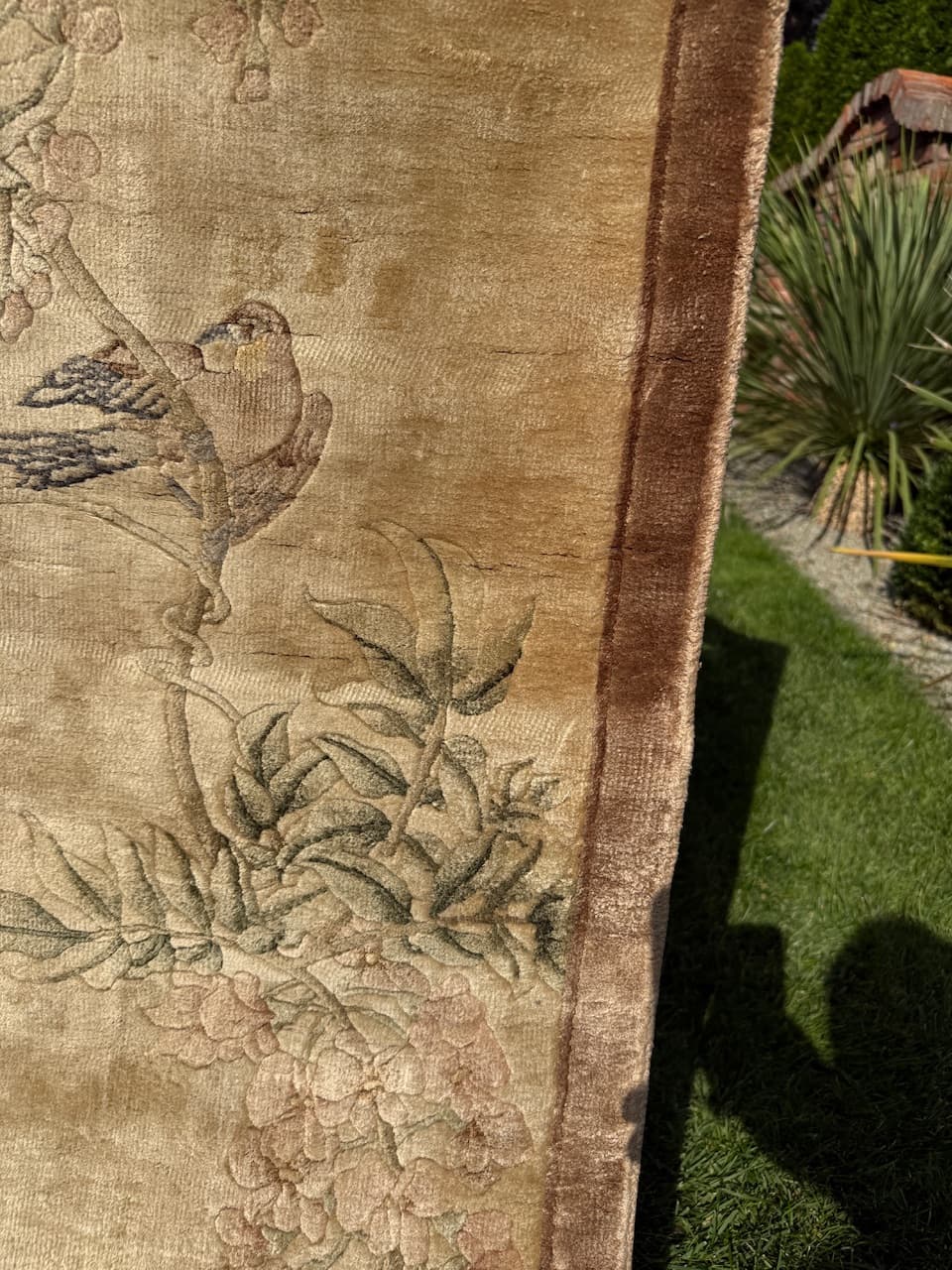 Dywan Pekin, 135x60 cm, jedwab beżowy, Chiny - 183970