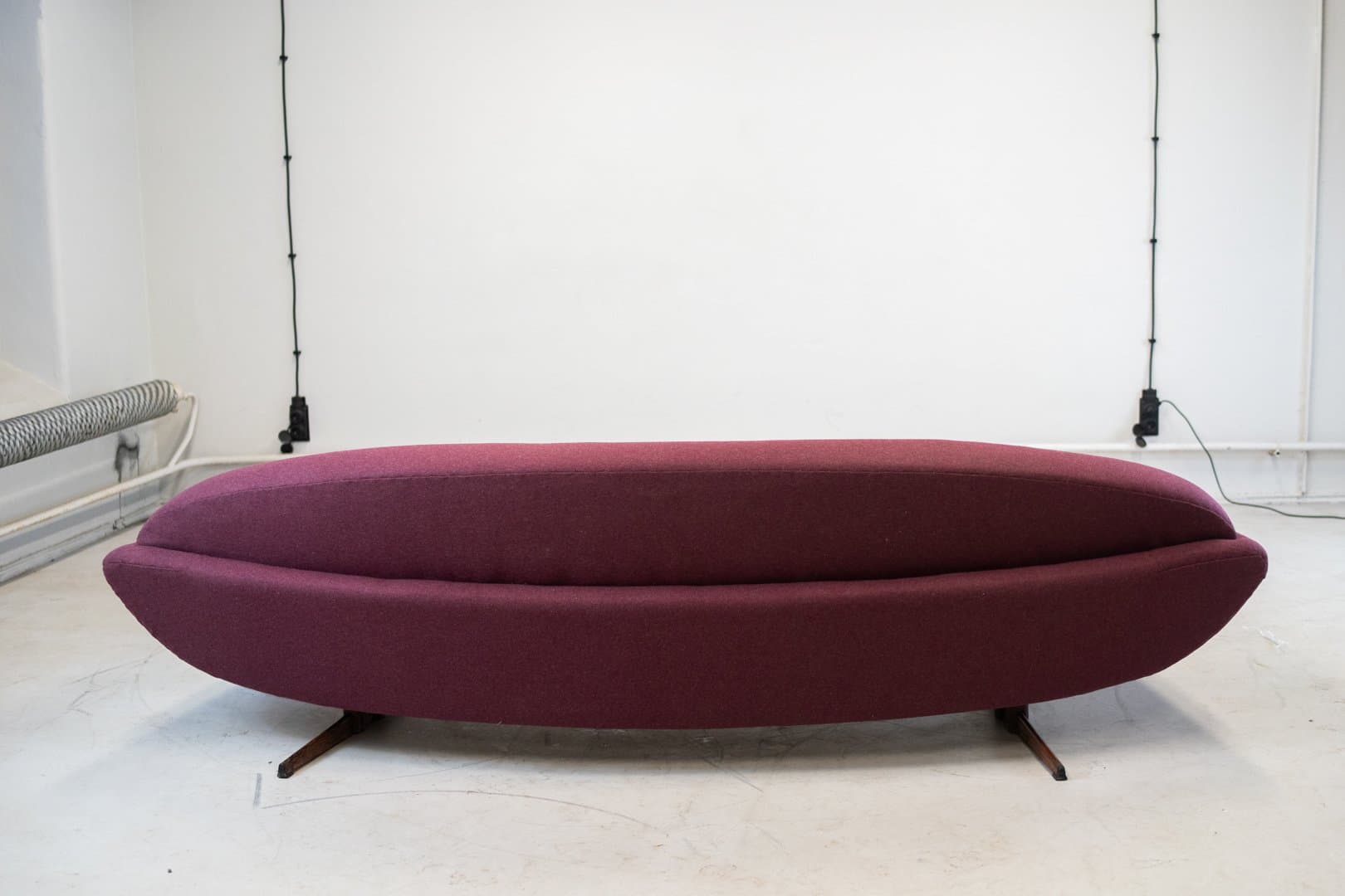 Set of Capri sofa and lounge chair, maroon, fabric - 184709