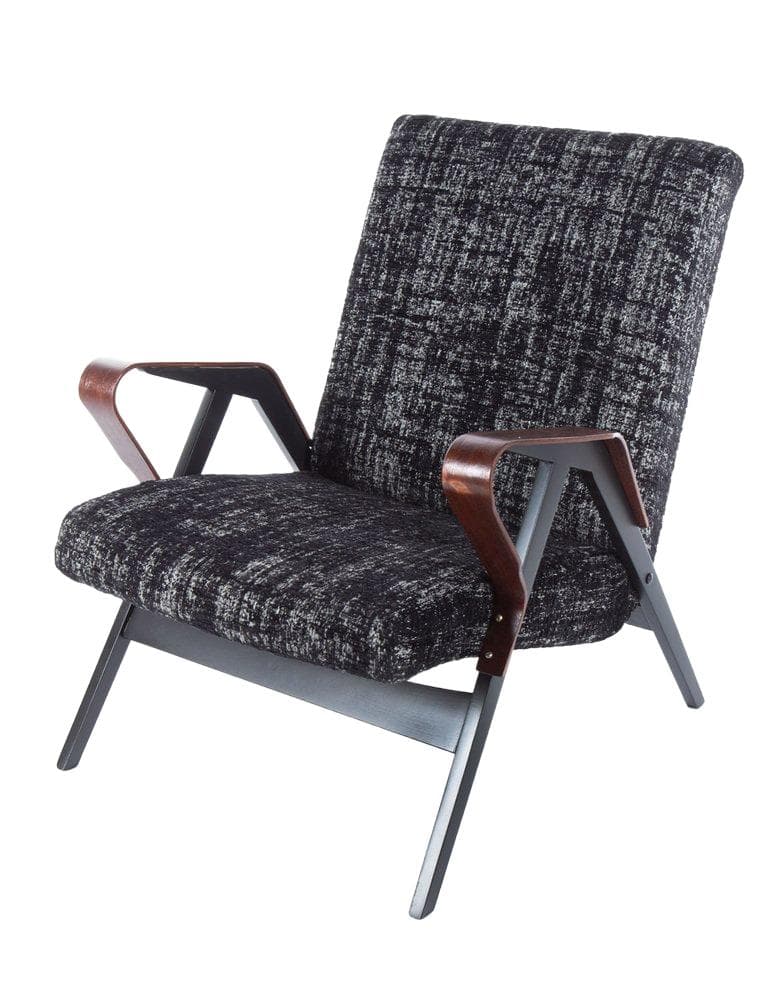 pair of lounge armchairs František Jirák, grey, fabric - 184689