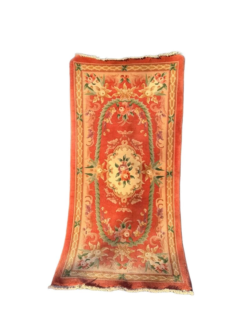 Runner Rug Pekin 190x93 cm, orange, wool, China, 1990s.
