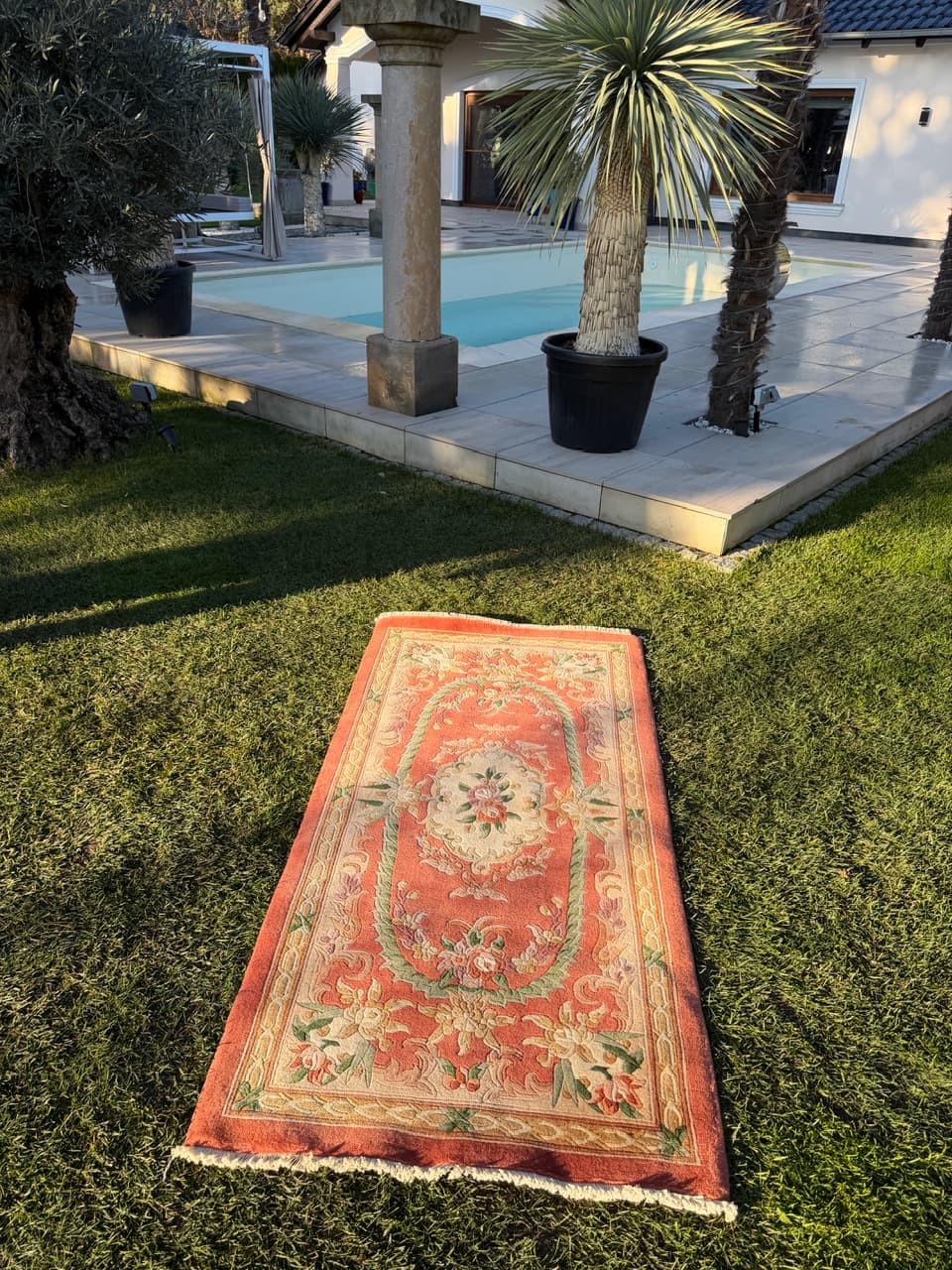 Dywan Pekin 190x93 cm, pomarańczowy, wełna, Chiny, lata 90. - 183986