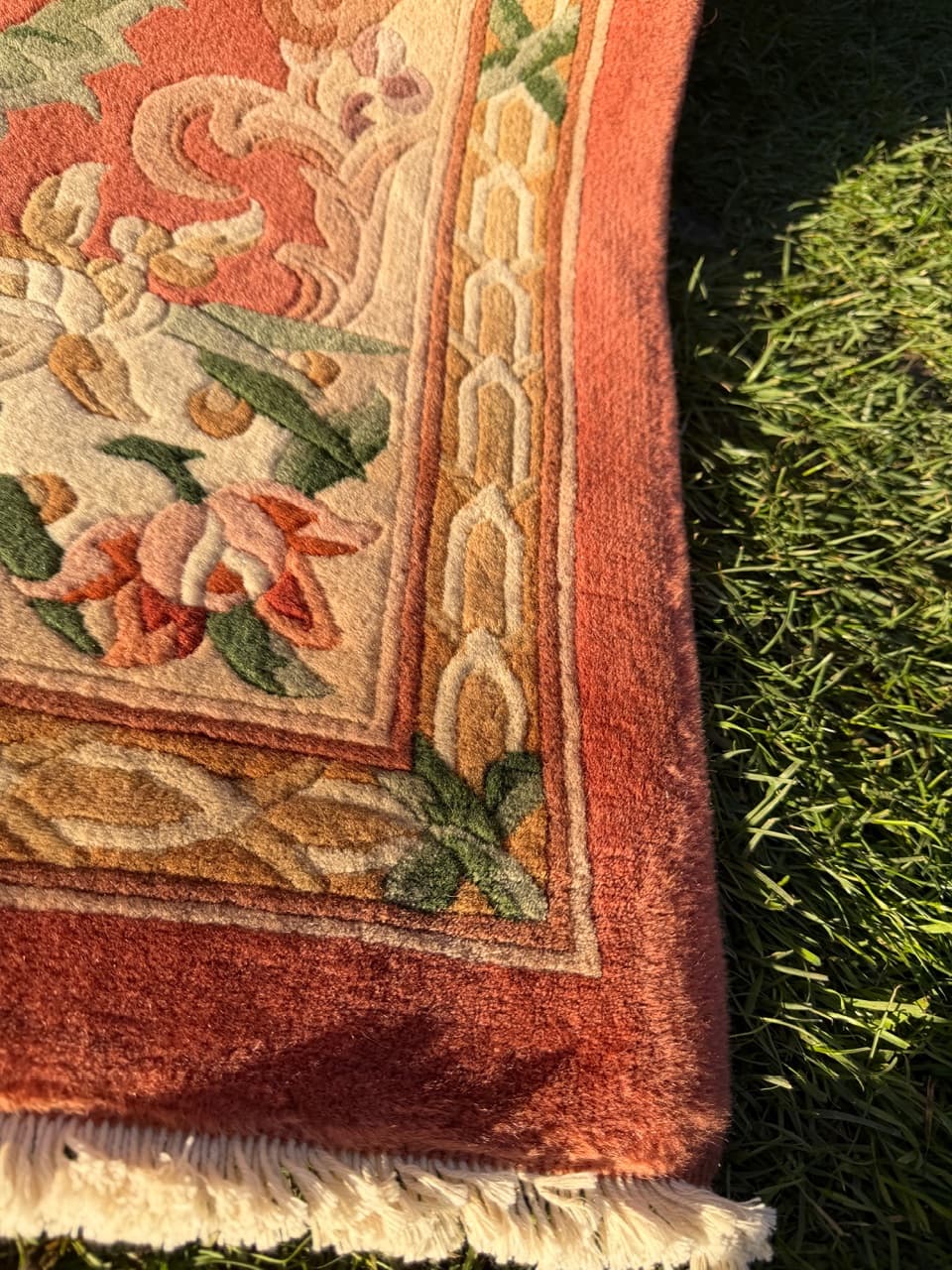 Dywan Pekin 190x93 cm, pomarańczowy, wełna, Chiny, lata 90. - 183980