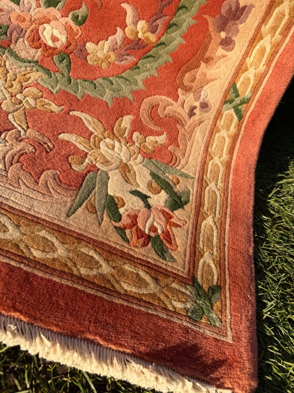 Dywan Pekin 190x93 cm, pomarańczowy, wełna, Chiny, lata 90. - 183976