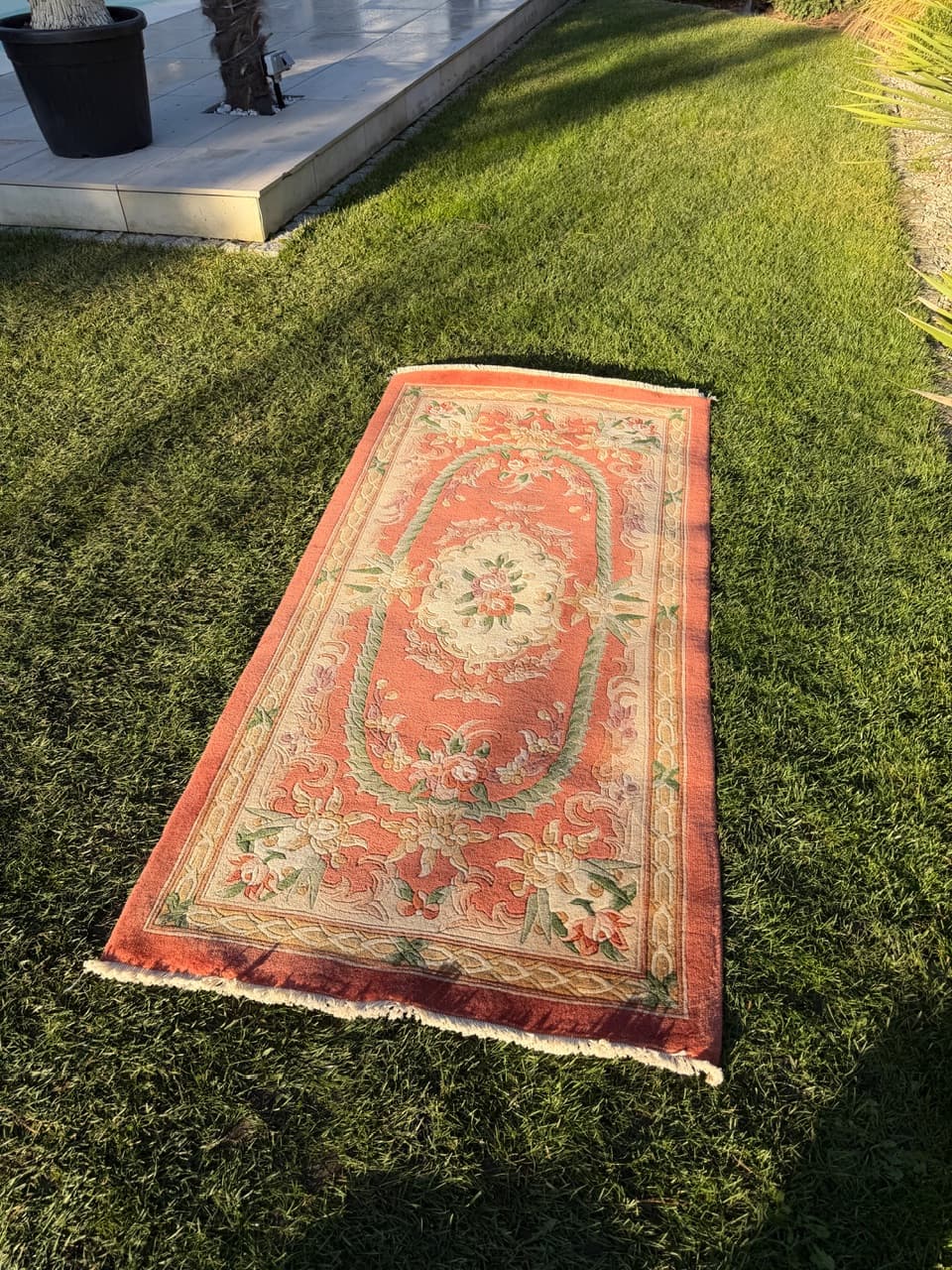 Dywan Pekin 190x93 cm, pomarańczowy, wełna, Chiny, lata 90. - 183981