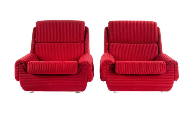 Jitona living room set 3 pieces, red, corduroy - DIMENSION