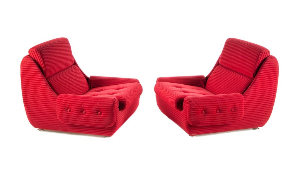 Jitona living room set 3 pieces, red, corduroy - 184679