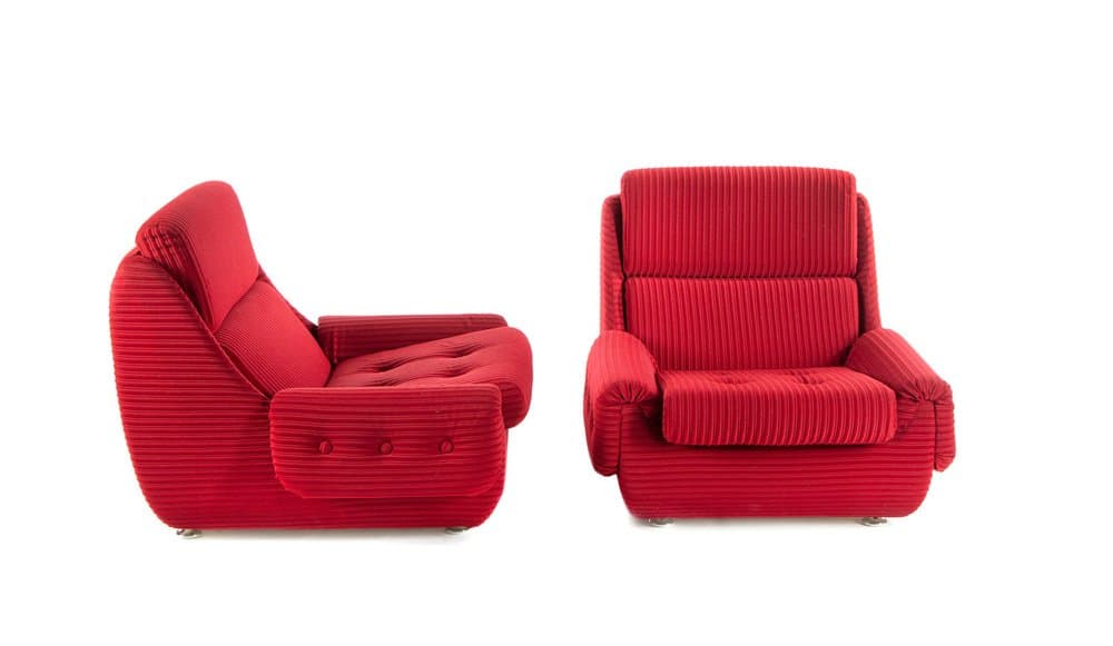 Jitona living room set 3 pieces, red, corduroy - 184676