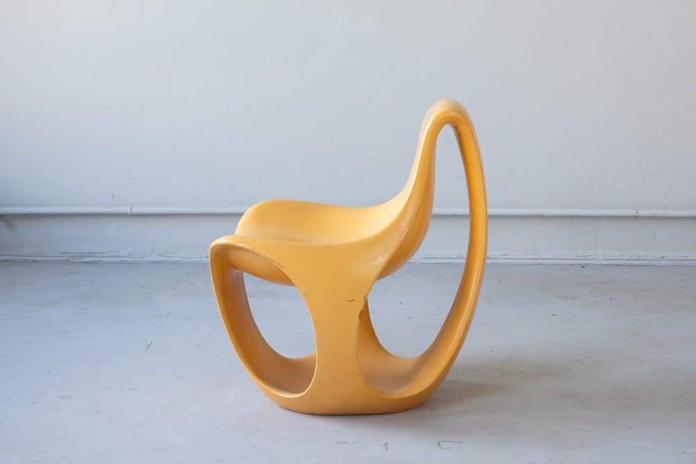 Set of armchair and coffee table, orange, lacquer - 184669