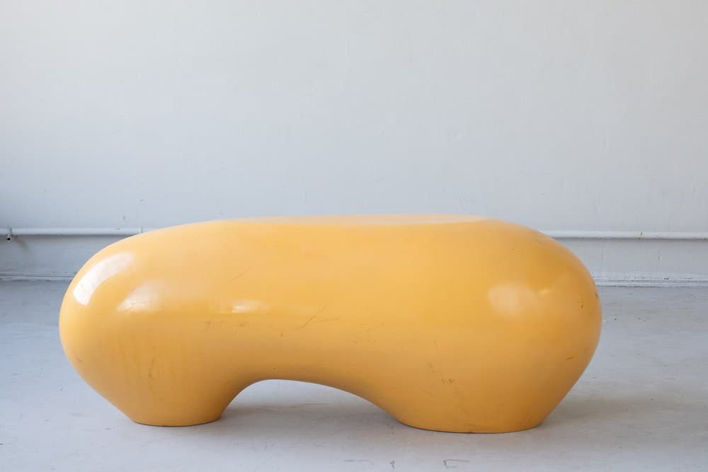 Set of armchair and coffee table, orange, lacquer - 184673