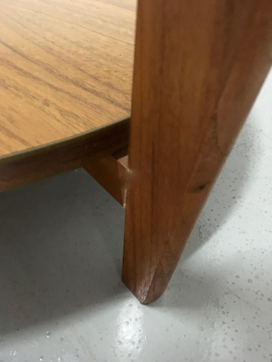 Okrągły stolik kawowy, brązowy, teak i szkło, lata 60. - 184614