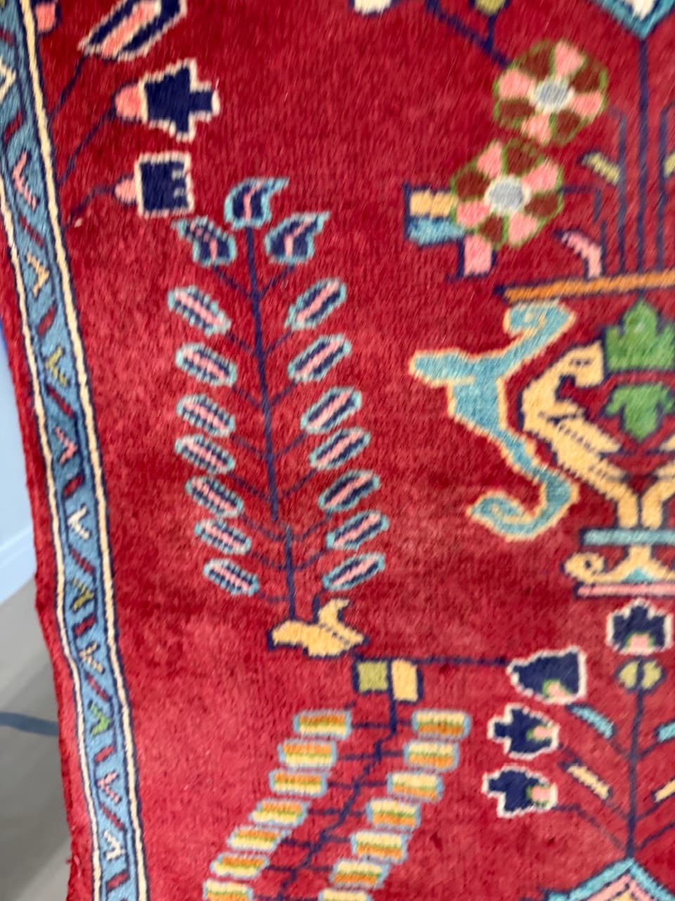 Runner Keshan 440x84 cm, red, wool, Iran - 184029