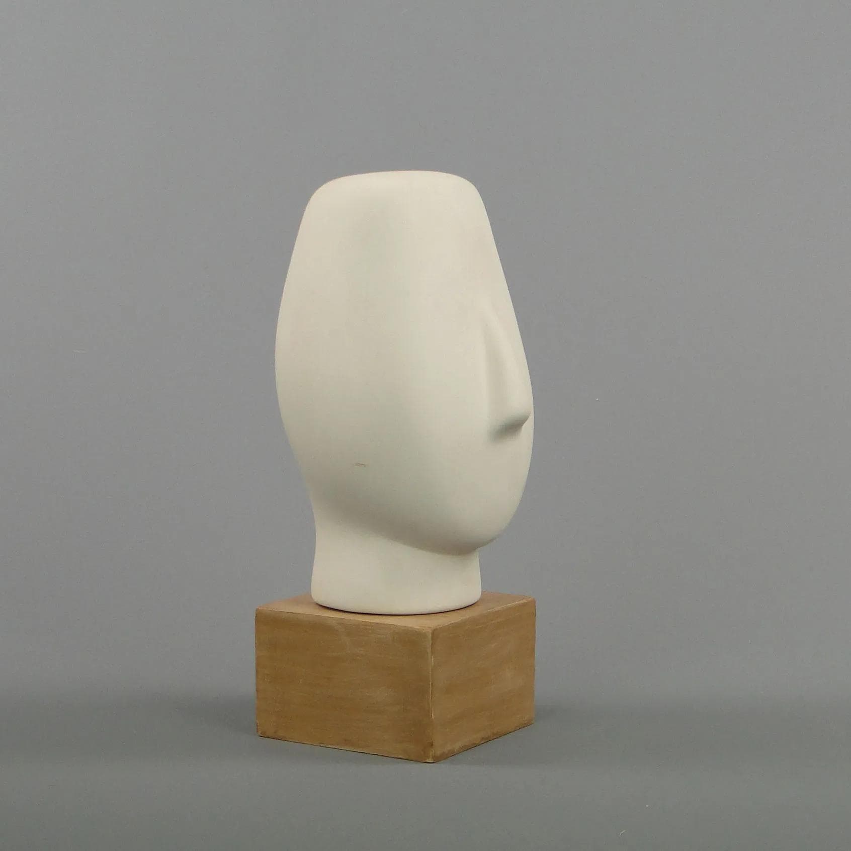 Rzeźba głowy, ivory white ceramika, Szwecja, lata 80. - 12770