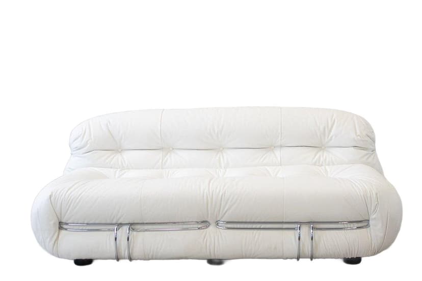 Sofa Soriana, biała, skóra, Cassina, lata 70.