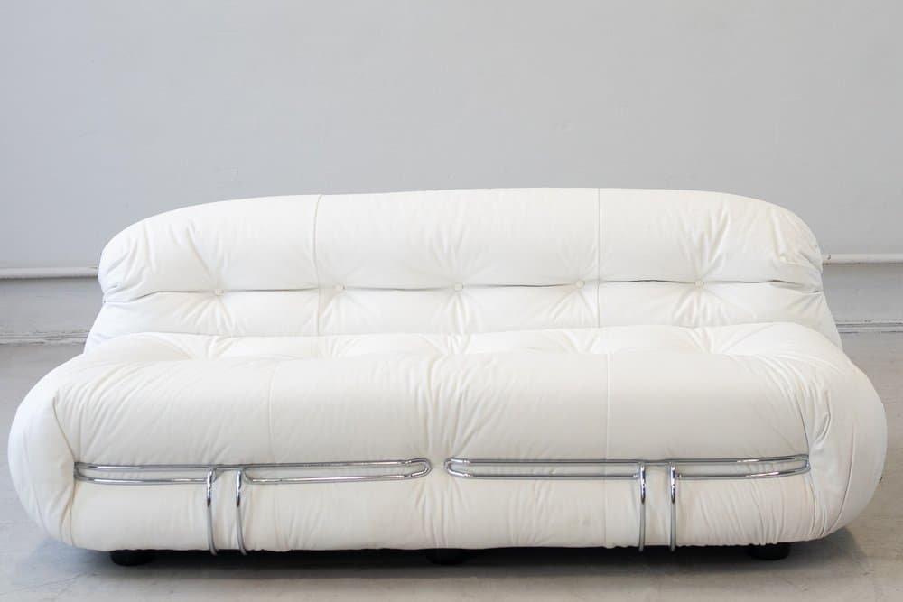 Sofa Soriana, biała, skóra, Cassina, lata 70. - 184516