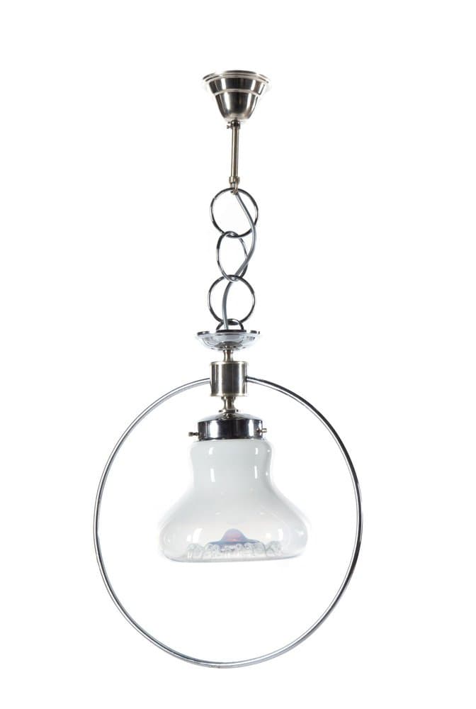 Pendant lamp Mazzega, white, glass - 184473