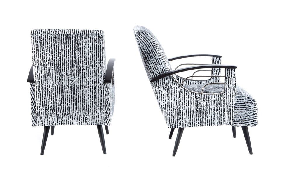 pair of lounge chairs, grey, fabric - 184450