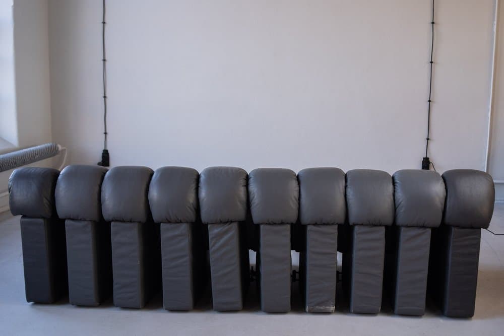 Zestaw wypoczynkowy DS-600 Non Stop, czarny, skóra naturalna, proj. E. Peduzzi Riva, de Sede, lata 70. - 184403