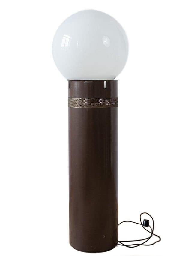 Floor lamp, brown, white, glass, metal - DIMENSION