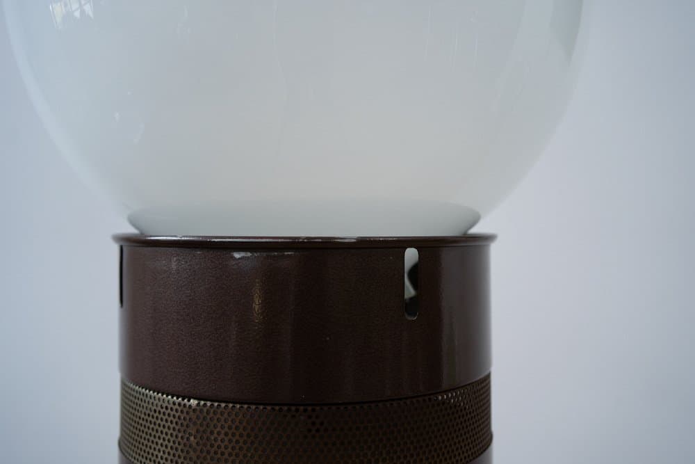 Floor lamp, brown, white, glass, metal - 184337