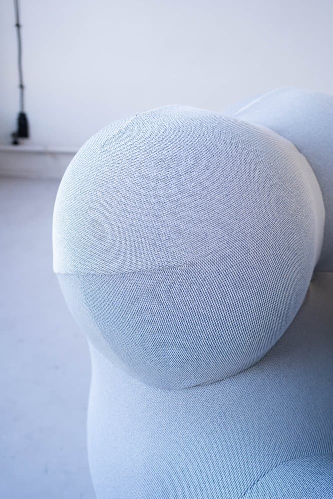 Big Mama Up set: armchair with ottoman, blue, fabric - 184327