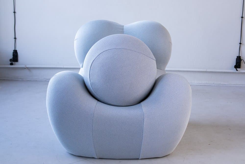 Big Mama Up set: armchair with ottoman, blue, fabric - 184324