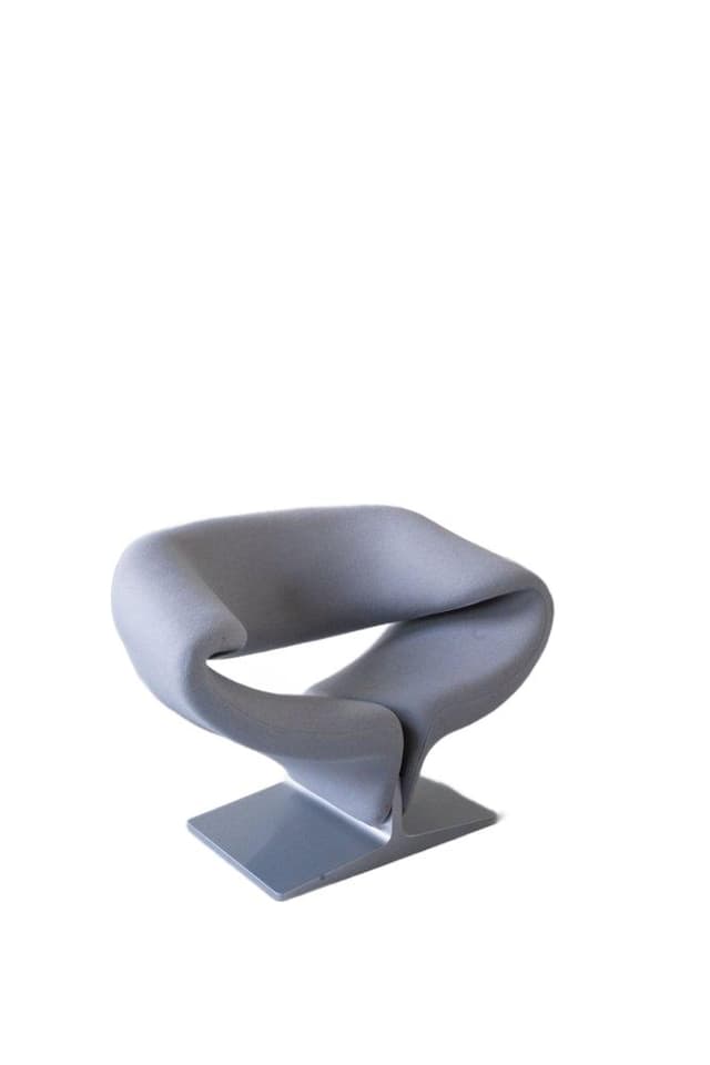 Fotel wypoczynkowy Ribbon, szary, tkanina, proj. P. Paulin, Artifort, 1966 - WYMIARY