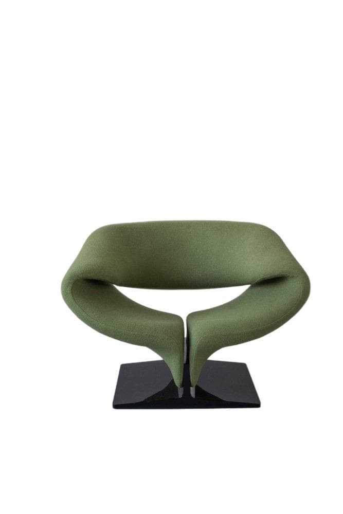 Ribbon lounge armchair, green, fabric