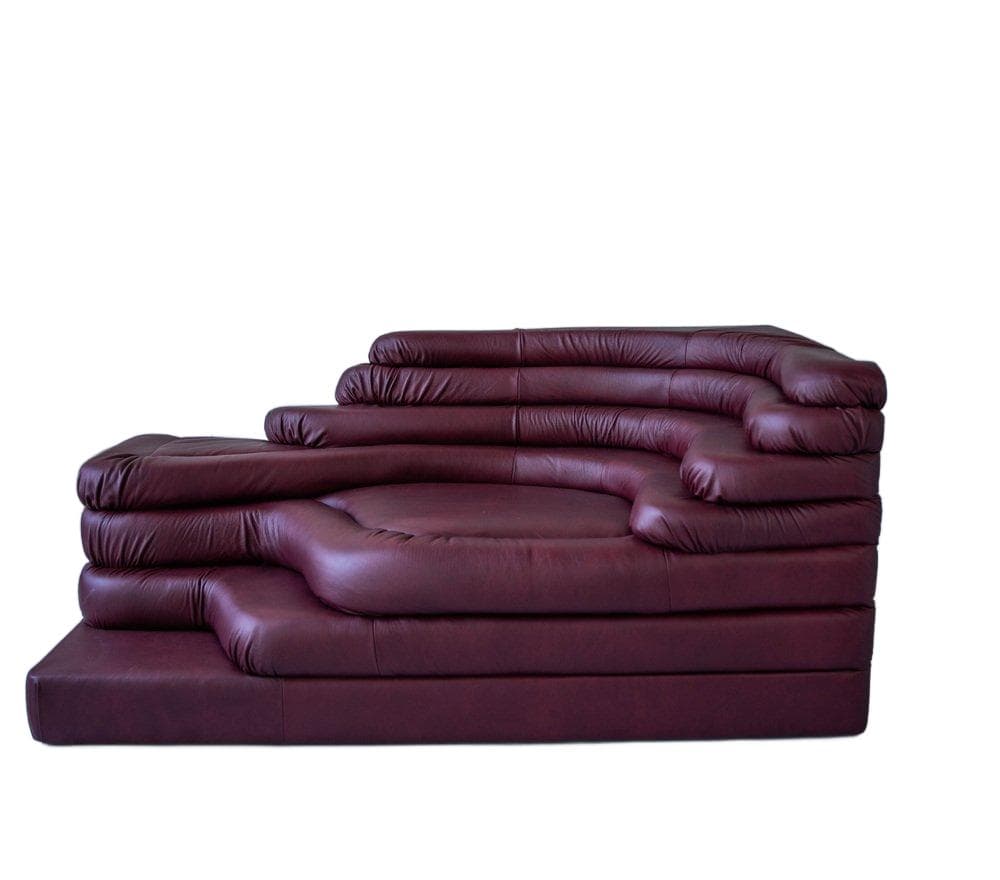 Set of four Terrazza sofa modules, maroon, natural leather - 184242