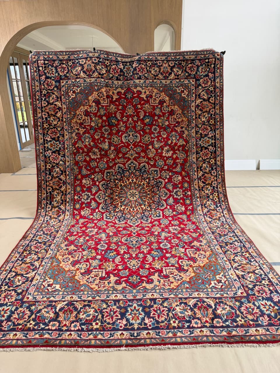 Dywan Keshan 390x240 cm, czerwony, wełna, Iran - 184038