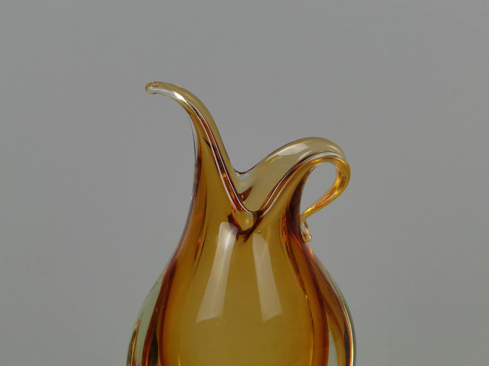 Wazon Mandruzatto, złoty, kryształ, Murano, Włochy, lata 50. - 12900