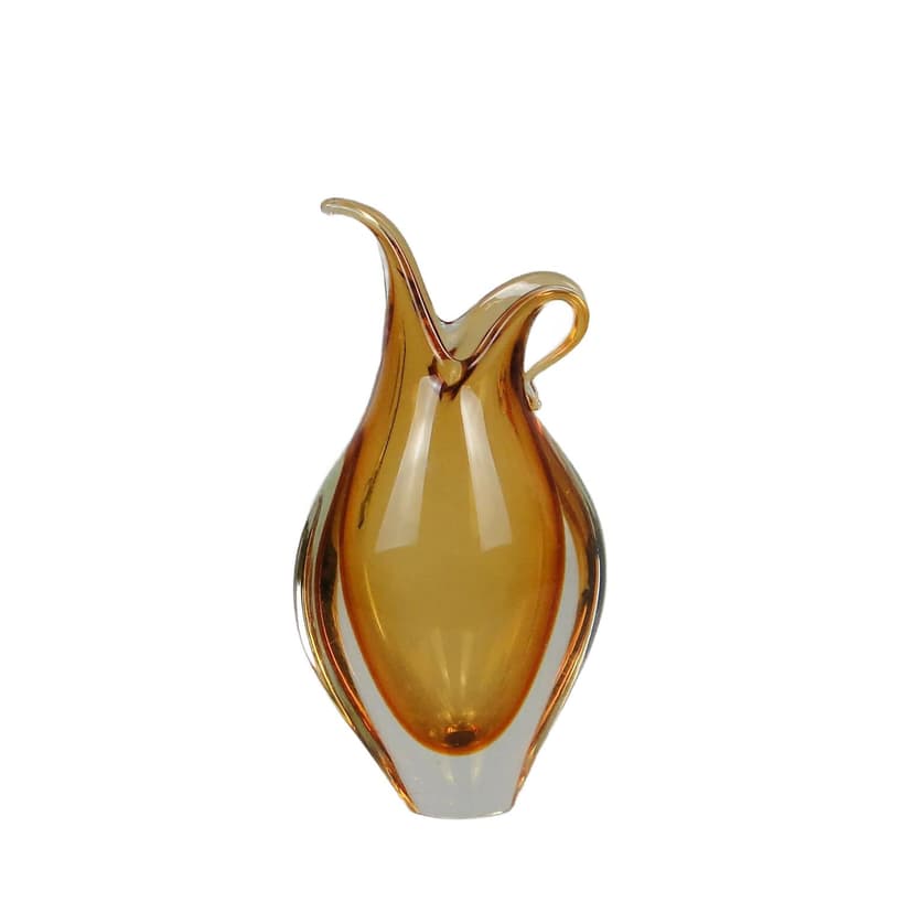 Wazon Mandruzatto, złoty, kryształ, Murano, Włochy, lata 50.