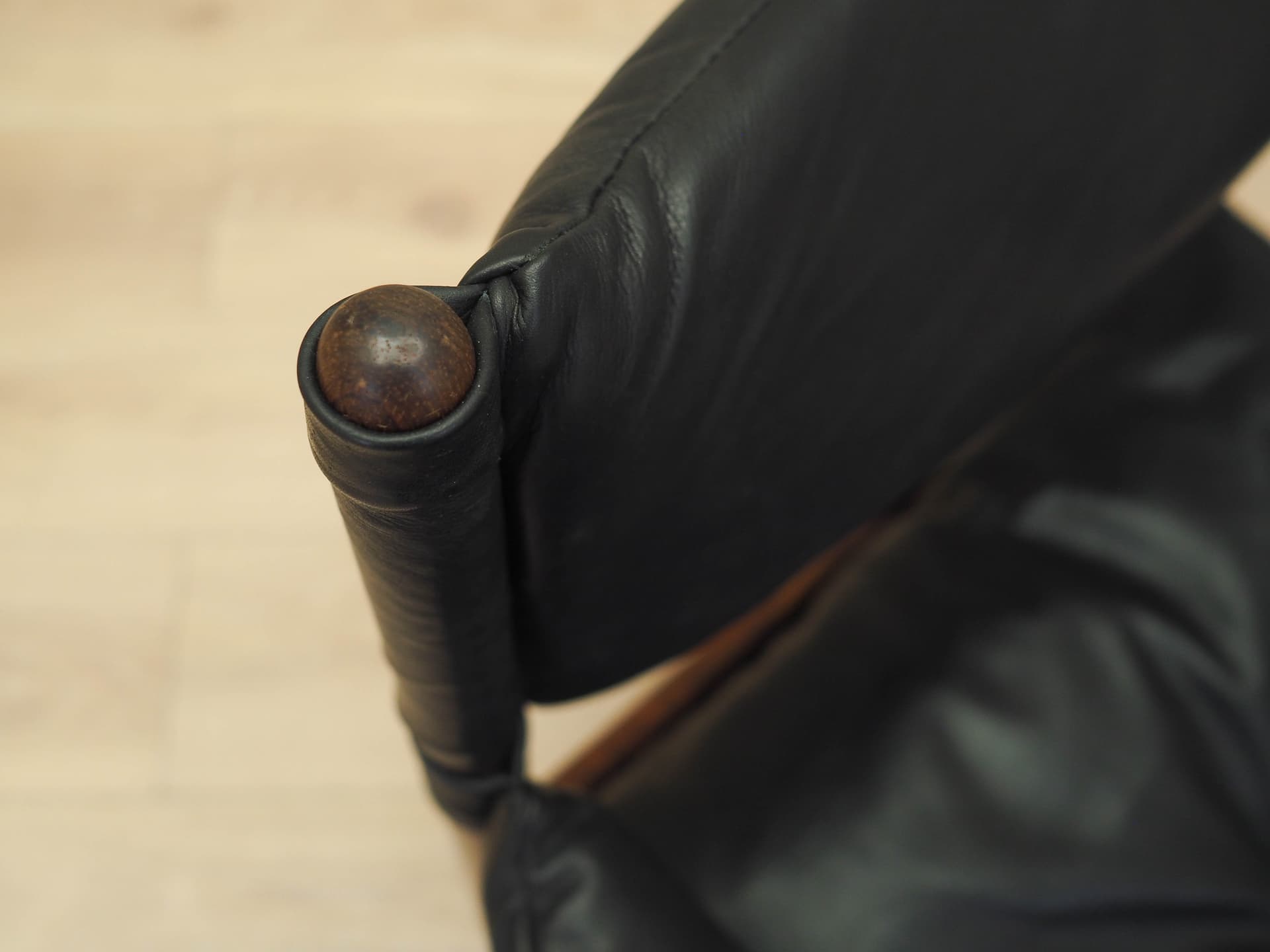 Fotel Modus, skóra czarna, palisander, proj. K. S. Vedel, Dania, lata 60. - 184871