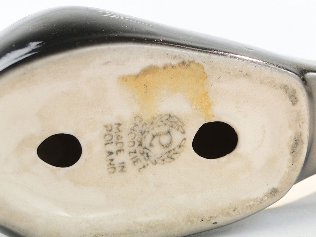 Figurka Kot przyczajony, czarny porcelit, Ćmielów, Polska, lata 60. - 184926