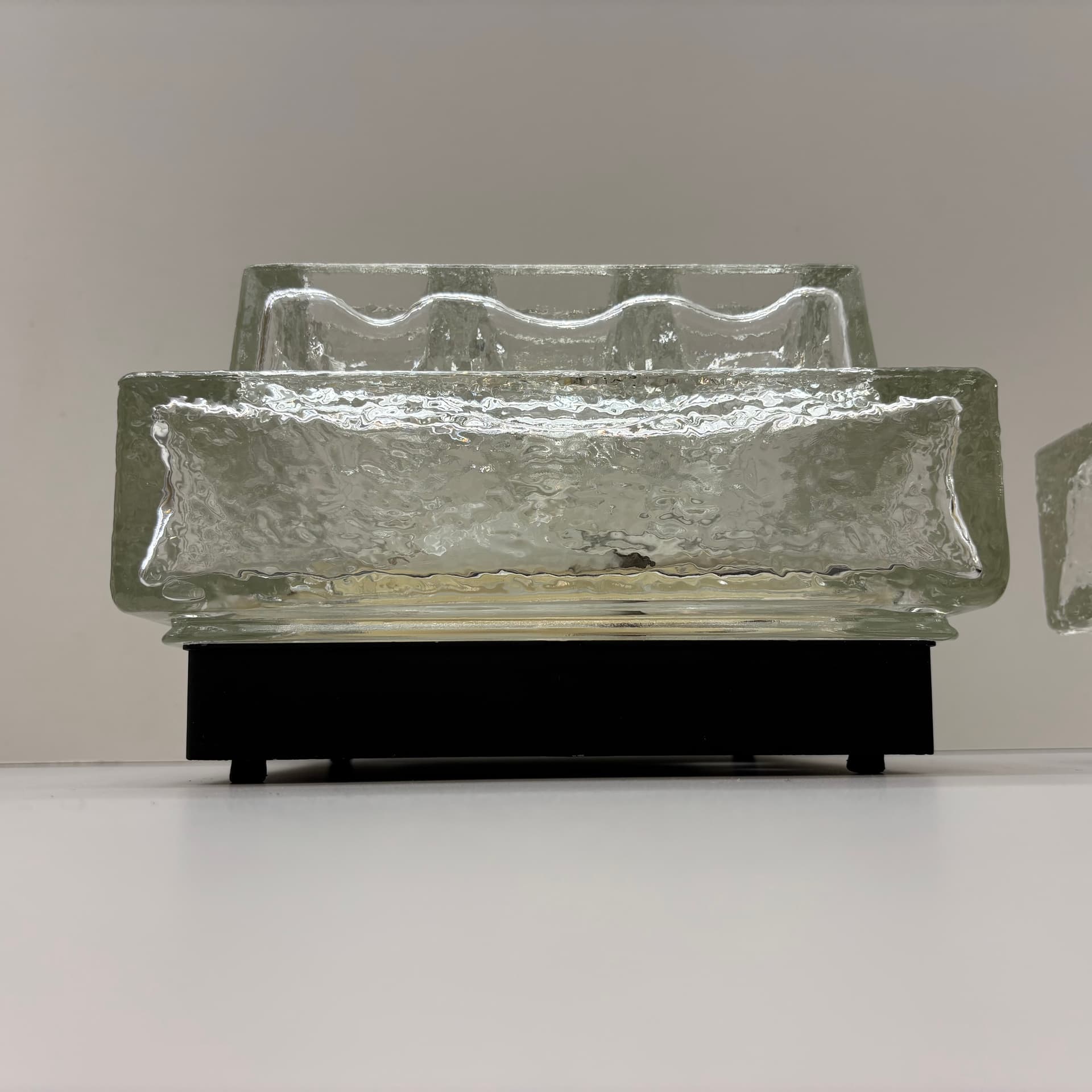 Pair of wall sconces, transparent glass, Germany, 1970s. - 185068