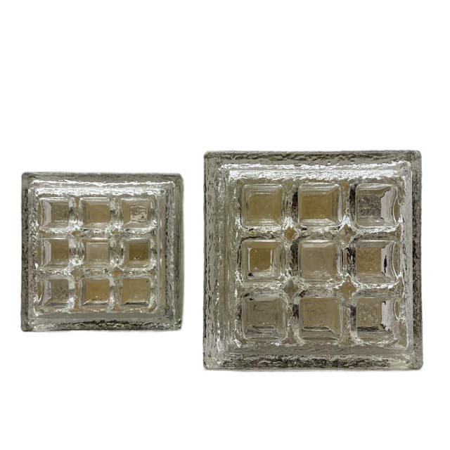 Pair of wall sconces, transparent glass, Germany, 1970s. - DIMENSION