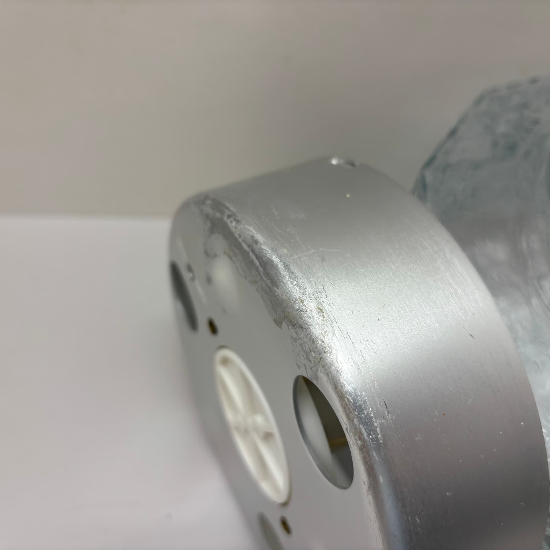 Plafon, turkusowe szkło, aluminium szczotkowane, Niemcy, lata 80. - 185113