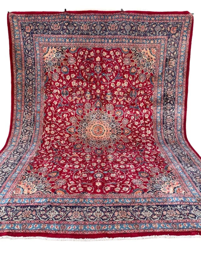 Dywan Keshan 390x300 cm, czerwony, wełna, Iran - WYMIARY