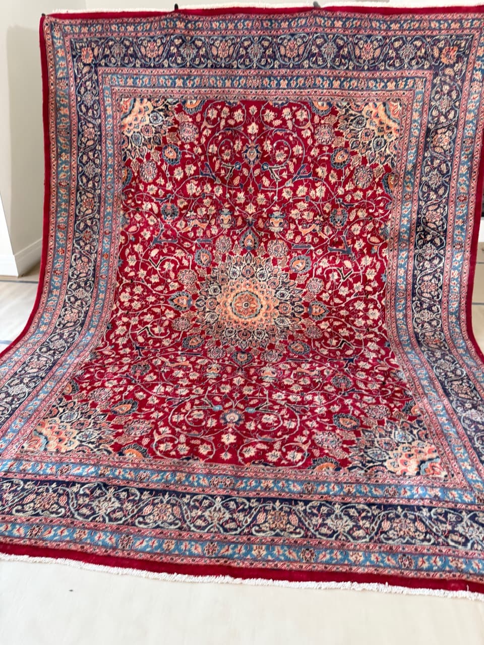 Dywan Keshan 390x300 cm, czerwony, wełna, Iran - 185168