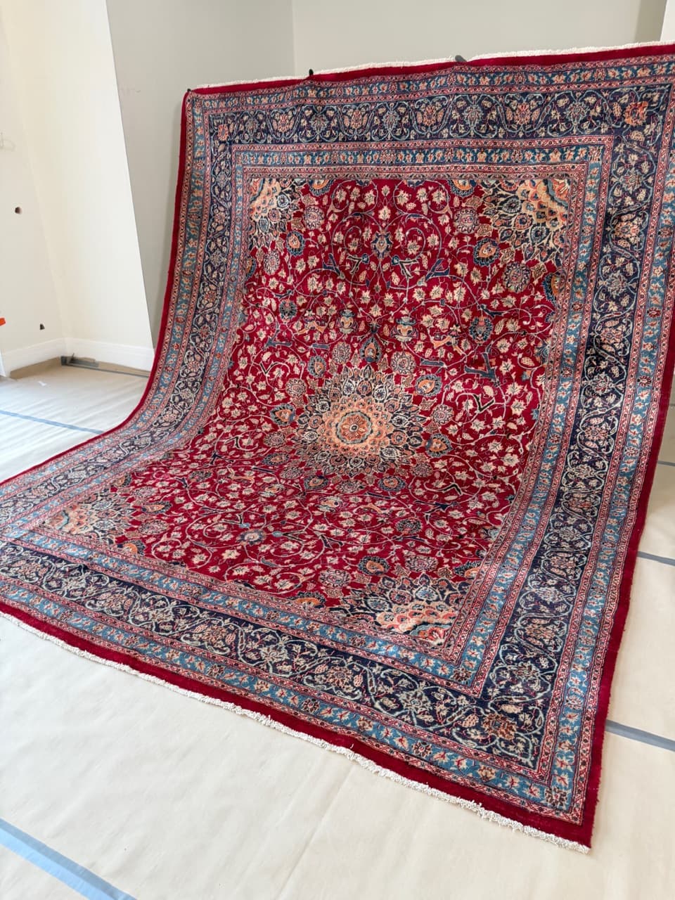 Dywan Keshan 390x300 cm, czerwony, wełna, Iran - 185163