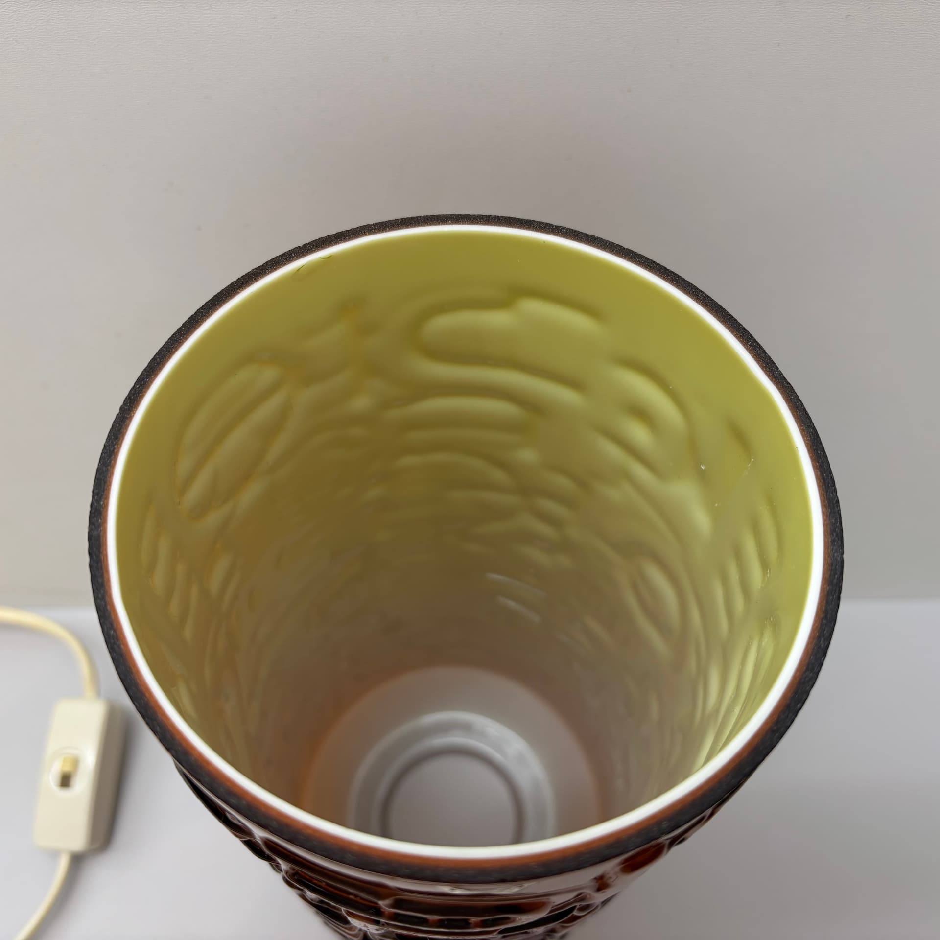 Lampa stołowa, space age, pomarańczowy, szkło, Niemcy, lata 70. - 185214